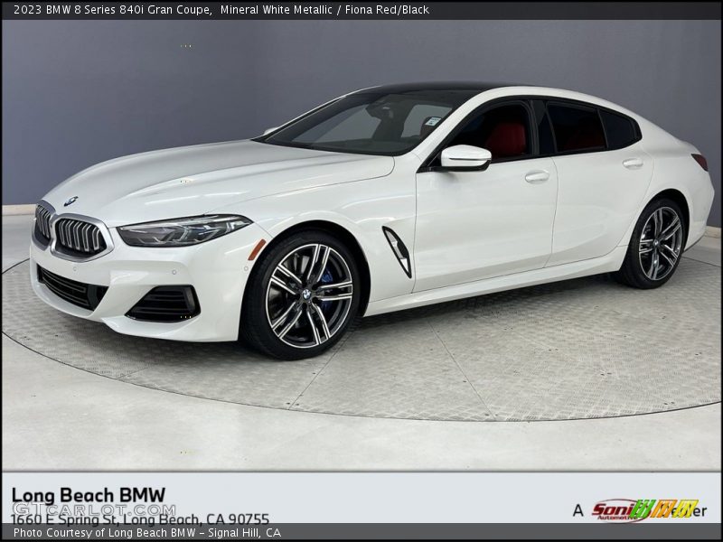 Mineral White Metallic / Fiona Red/Black 2023 BMW 8 Series 840i Gran Coupe