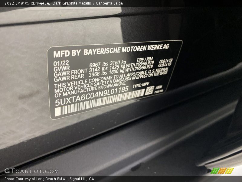 2022 X5 xDrive45e Dark Graphite Metallic Color Code A90