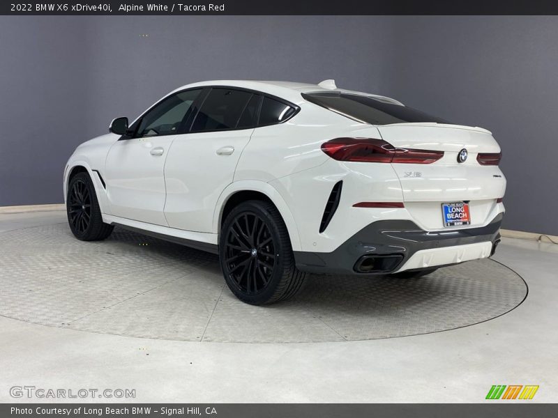 Alpine White / Tacora Red 2022 BMW X6 xDrive40i