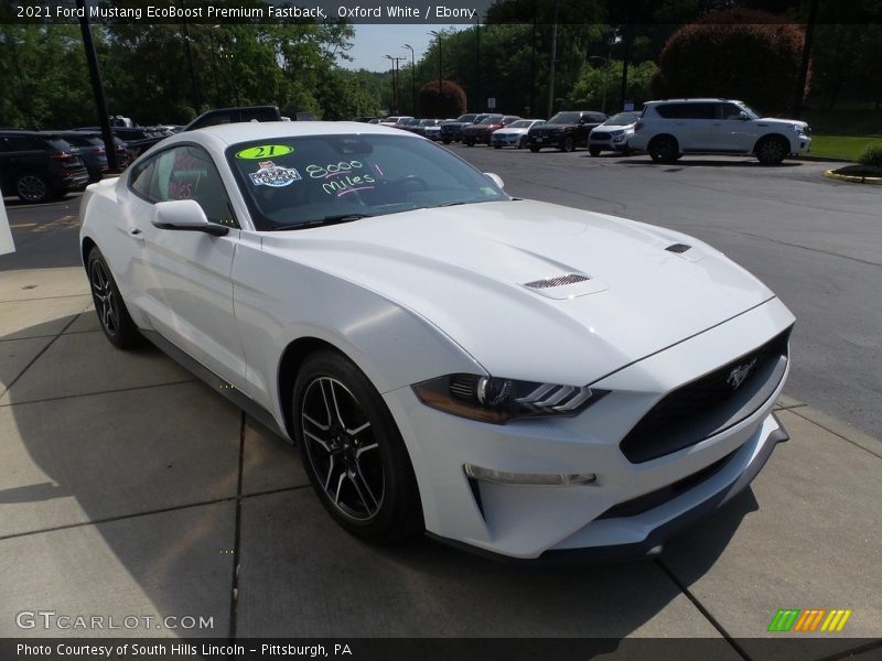 Oxford White / Ebony 2021 Ford Mustang EcoBoost Premium Fastback