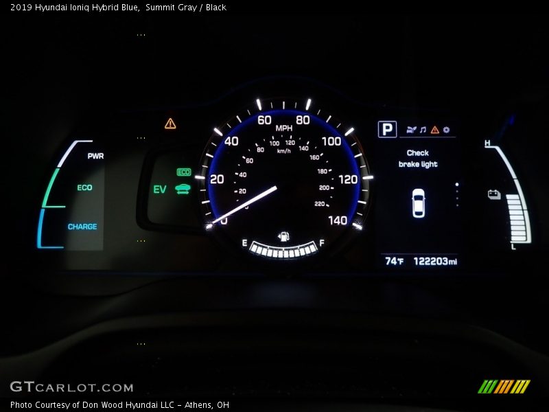  2019 Ioniq Hybrid Blue Blue Gauges