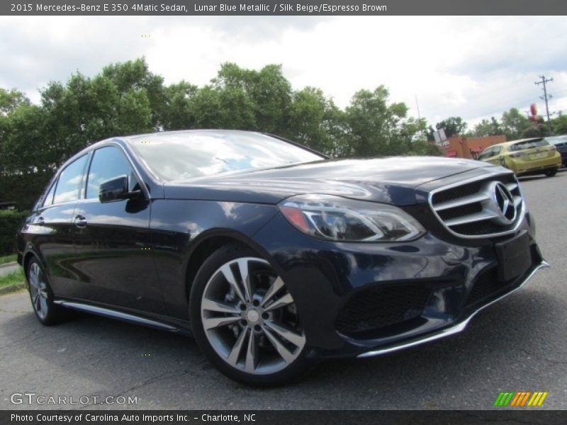 Lunar Blue Metallic / Silk Beige/Espresso Brown 2015 Mercedes-Benz E 350 4Matic Sedan