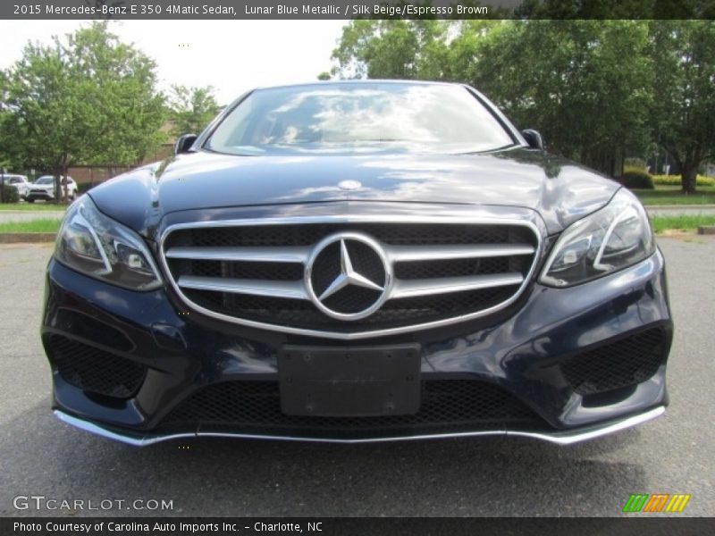 Lunar Blue Metallic / Silk Beige/Espresso Brown 2015 Mercedes-Benz E 350 4Matic Sedan