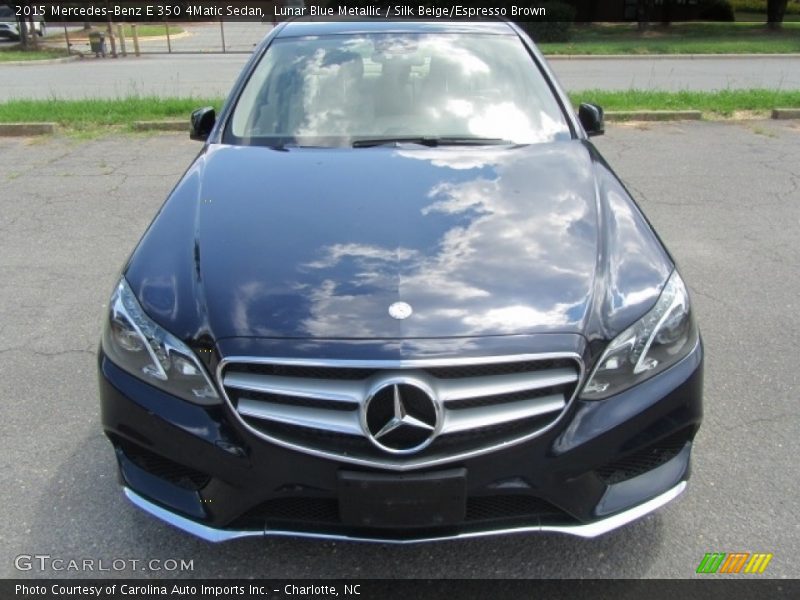 Lunar Blue Metallic / Silk Beige/Espresso Brown 2015 Mercedes-Benz E 350 4Matic Sedan