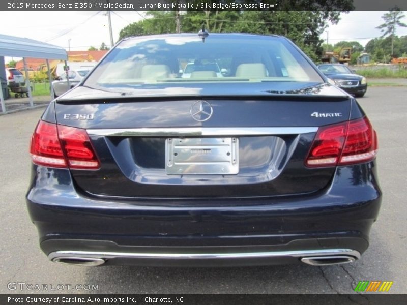 Lunar Blue Metallic / Silk Beige/Espresso Brown 2015 Mercedes-Benz E 350 4Matic Sedan