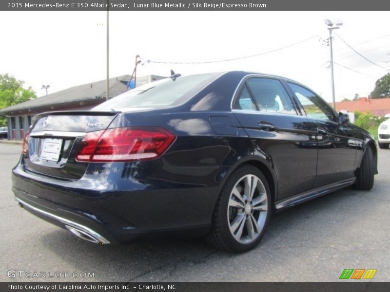 Lunar Blue Metallic / Silk Beige/Espresso Brown 2015 Mercedes-Benz E 350 4Matic Sedan