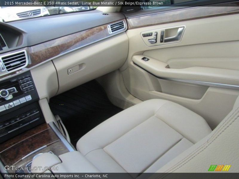 Lunar Blue Metallic / Silk Beige/Espresso Brown 2015 Mercedes-Benz E 350 4Matic Sedan