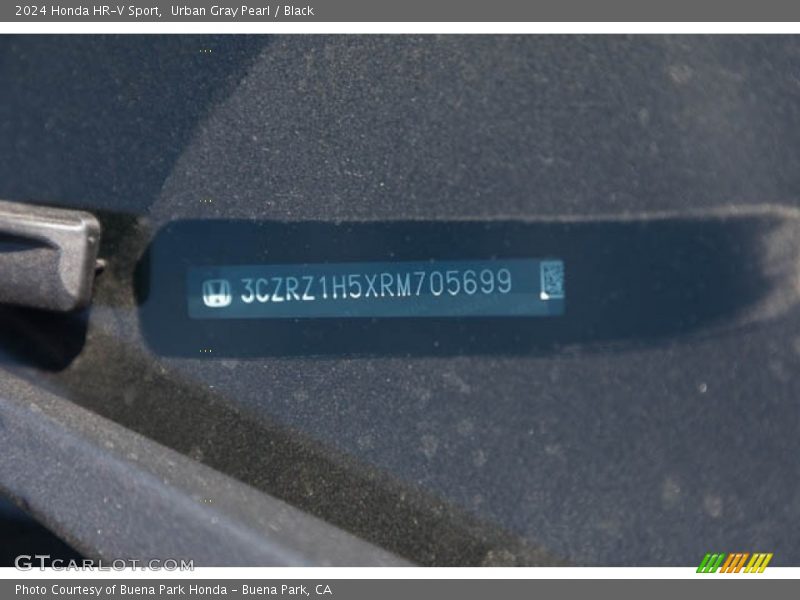 Urban Gray Pearl / Black 2024 Honda HR-V Sport