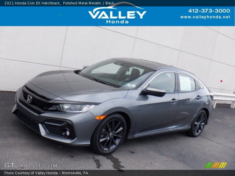 Polished Metal Metallic / Black 2021 Honda Civic EX Hatchback