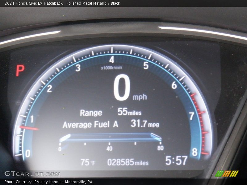 Polished Metal Metallic / Black 2021 Honda Civic EX Hatchback