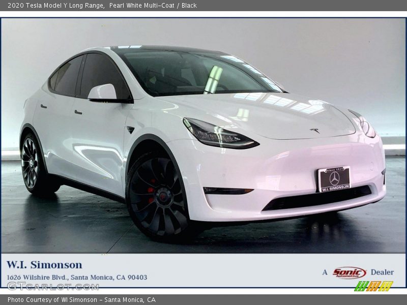 Pearl White Multi-Coat / Black 2020 Tesla Model Y Long Range