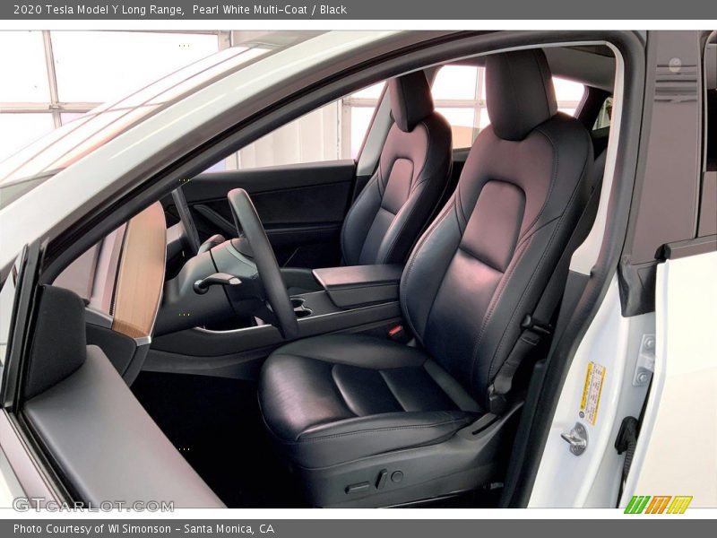 Front Seat of 2020 Model Y Long Range