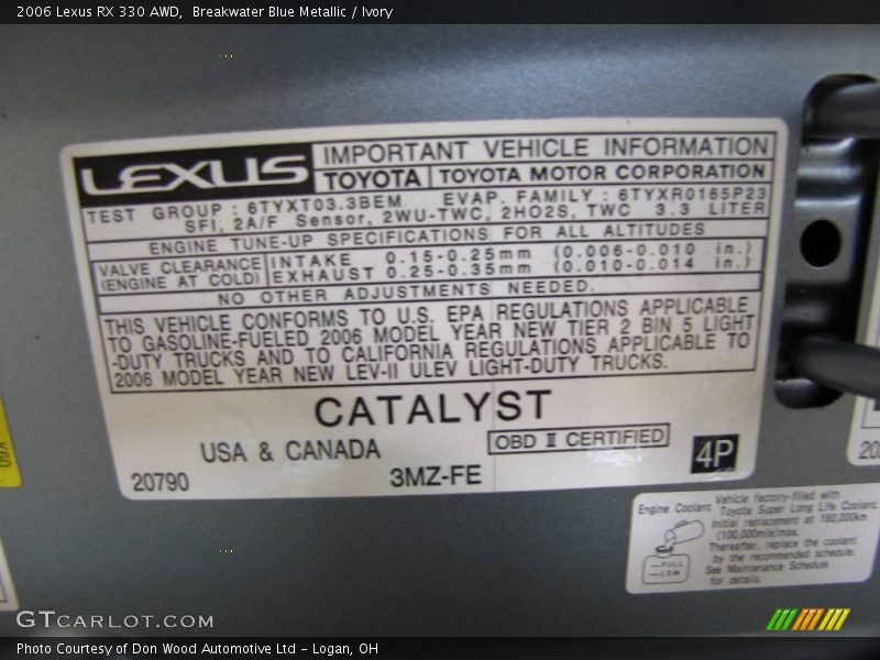 Breakwater Blue Metallic / Ivory 2006 Lexus RX 330 AWD