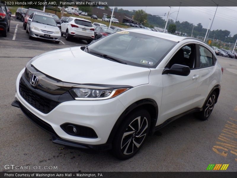 Platinum White Pearl / Black 2020 Honda HR-V Sport AWD