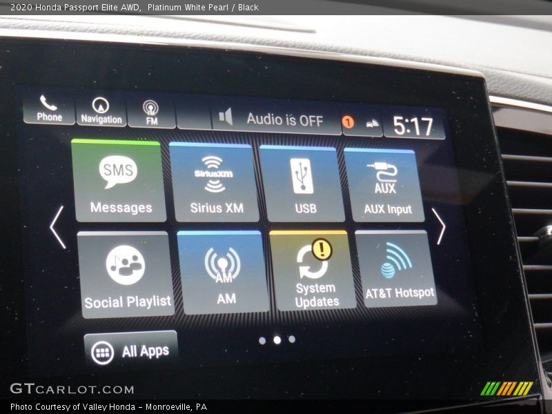 Platinum White Pearl / Black 2020 Honda Passport Elite AWD