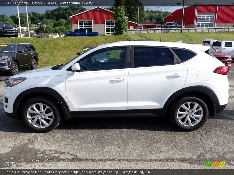 Winter White / Gray 2020 Hyundai Tucson SE AWD