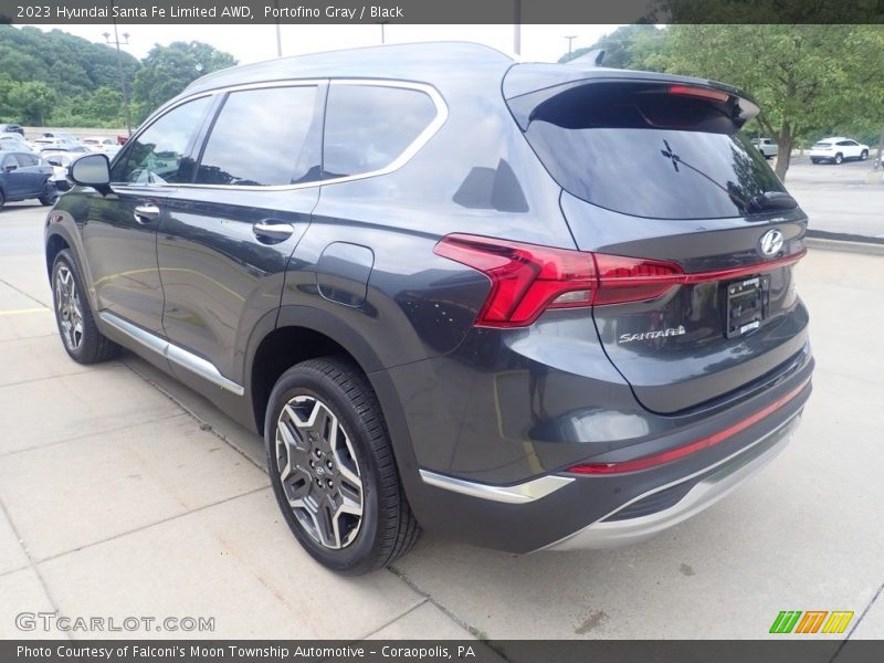 Portofino Gray / Black 2023 Hyundai Santa Fe Limited AWD