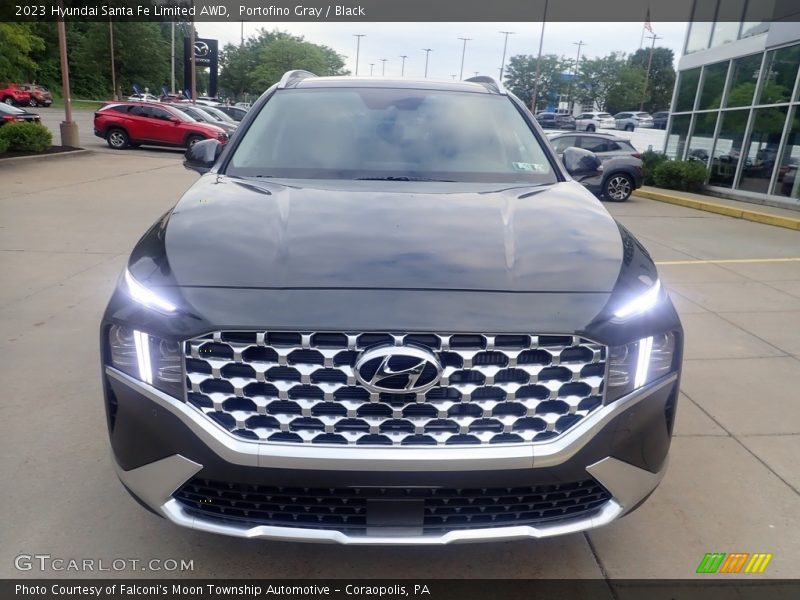 Portofino Gray / Black 2023 Hyundai Santa Fe Limited AWD