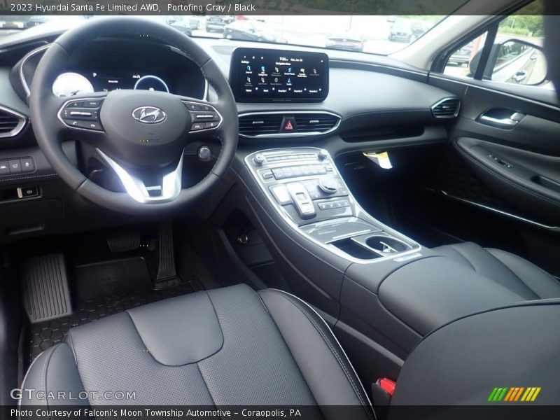 Portofino Gray / Black 2023 Hyundai Santa Fe Limited AWD