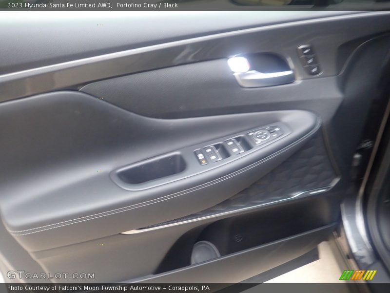 Portofino Gray / Black 2023 Hyundai Santa Fe Limited AWD