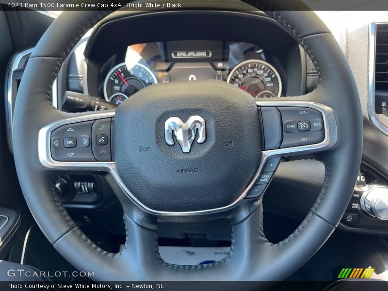 Bright White / Black 2023 Ram 1500 Laramie Crew Cab 4x4