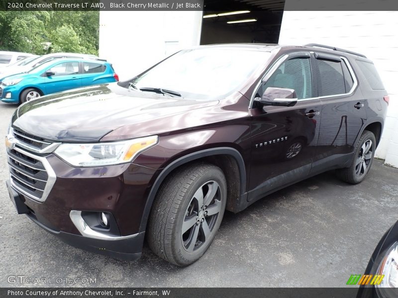 Black Cherry Metallic / Jet Black 2020 Chevrolet Traverse LT AWD