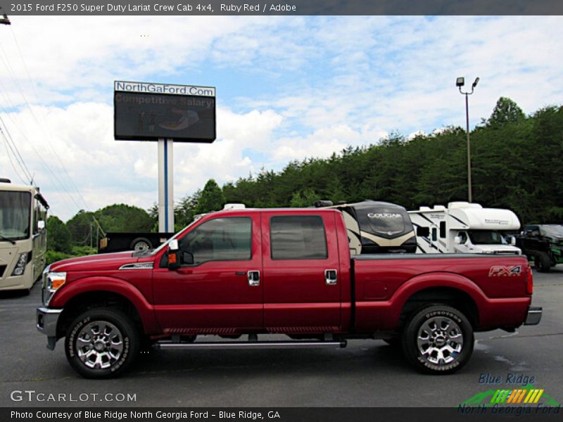 Ruby Red / Adobe 2015 Ford F250 Super Duty Lariat Crew Cab 4x4