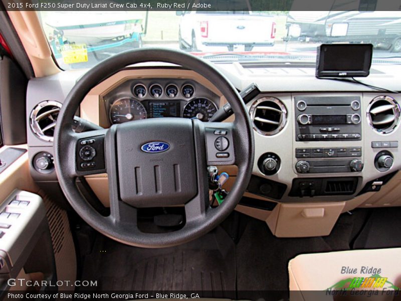 Ruby Red / Adobe 2015 Ford F250 Super Duty Lariat Crew Cab 4x4