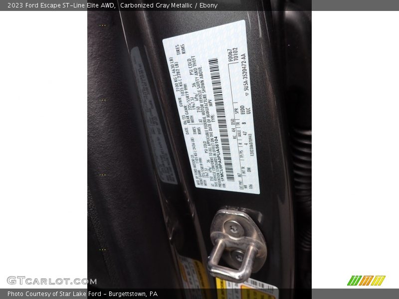 2023 Escape ST-Line Elite AWD Carbonized Gray Metallic Color Code M7