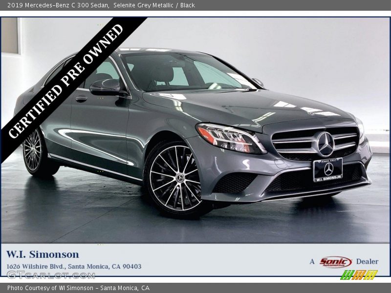 Selenite Grey Metallic / Black 2019 Mercedes-Benz C 300 Sedan