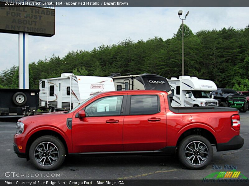 Hot Pepper Red Metallic / Desert Brown 2023 Ford Maverick Lariat