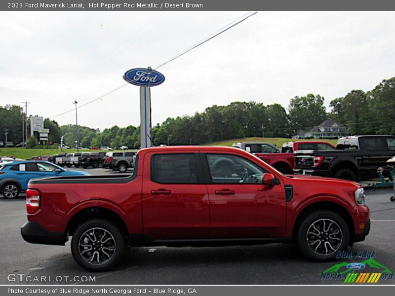 Hot Pepper Red Metallic / Desert Brown 2023 Ford Maverick Lariat