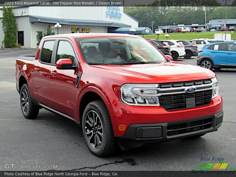 Hot Pepper Red Metallic / Desert Brown 2023 Ford Maverick Lariat
