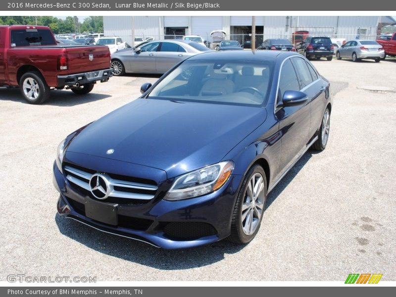 Lunar Blue Metallic / Silk Beige/Black 2016 Mercedes-Benz C 300 Sedan