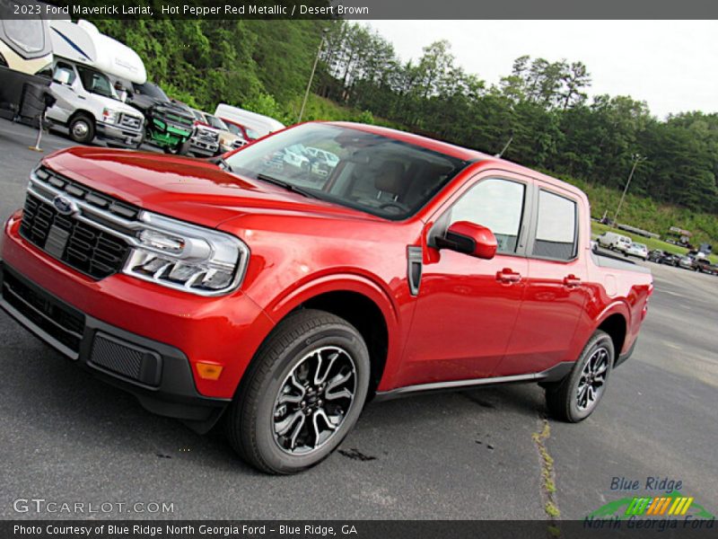 Hot Pepper Red Metallic / Desert Brown 2023 Ford Maverick Lariat