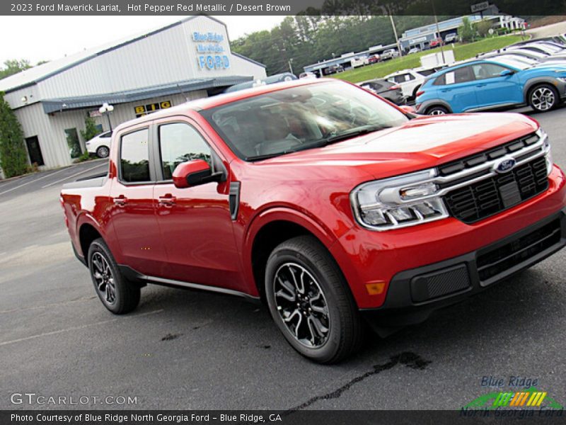 Hot Pepper Red Metallic / Desert Brown 2023 Ford Maverick Lariat