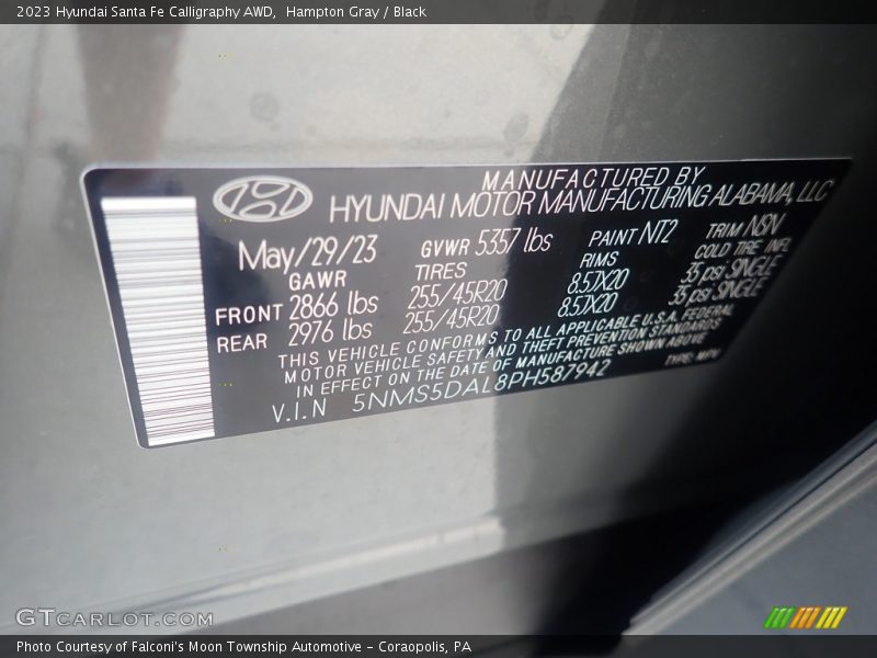 Hampton Gray / Black 2023 Hyundai Santa Fe Calligraphy AWD