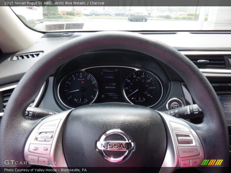 Arctic Blue Metallic / Charcoal 2015 Nissan Rogue SV AWD