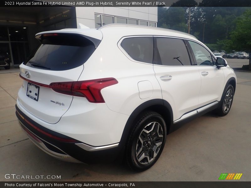 Serenity White Pearl / Black 2023 Hyundai Santa Fe Hybrid Limited AWD Plug-In Hybrid
