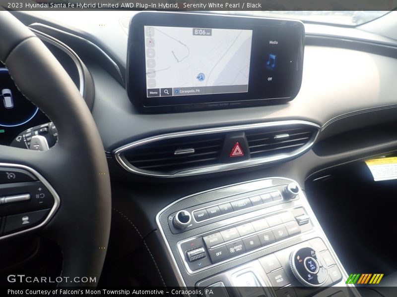 Serenity White Pearl / Black 2023 Hyundai Santa Fe Hybrid Limited AWD Plug-In Hybrid