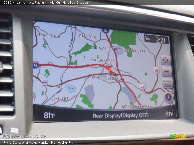 Navigation of 2019 Armada Platinum 4x4