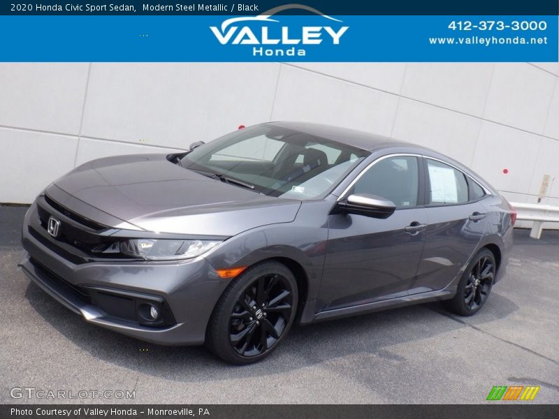 Modern Steel Metallic / Black 2020 Honda Civic Sport Sedan