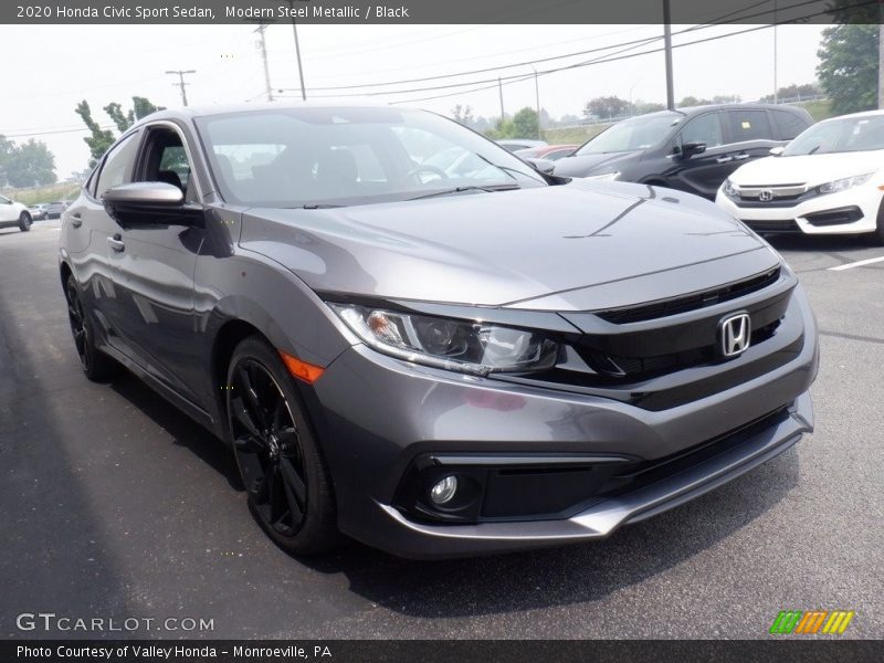 Modern Steel Metallic / Black 2020 Honda Civic Sport Sedan