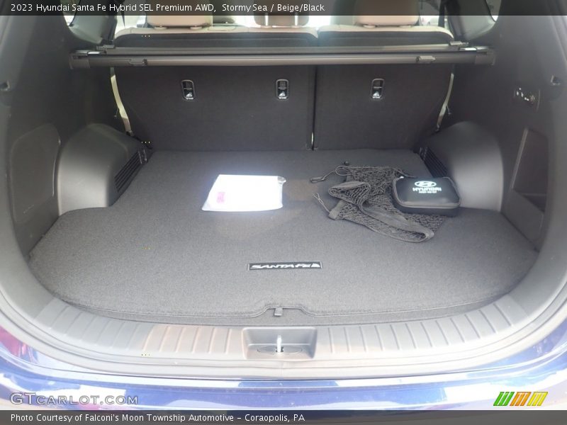 Stormy Sea / Beige/Black 2023 Hyundai Santa Fe Hybrid SEL Premium AWD