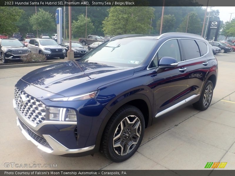 Front 3/4 View of 2023 Santa Fe Hybrid SEL Premium AWD