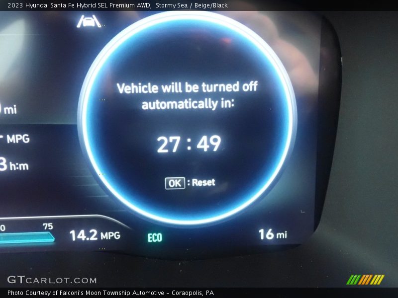 Stormy Sea / Beige/Black 2023 Hyundai Santa Fe Hybrid SEL Premium AWD