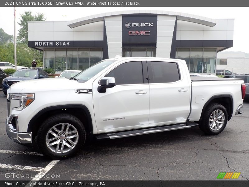 White Frost Tricoat / Jet Black 2021 GMC Sierra 1500 SLT Crew Cab 4WD