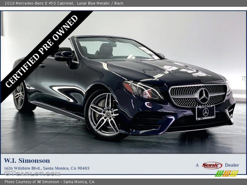 Lunar Blue Metallic / Black 2019 Mercedes-Benz E 450 Cabriolet