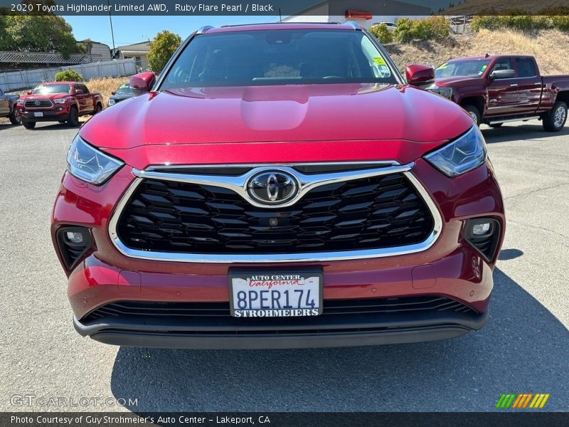 Ruby Flare Pearl / Black 2020 Toyota Highlander Limited AWD