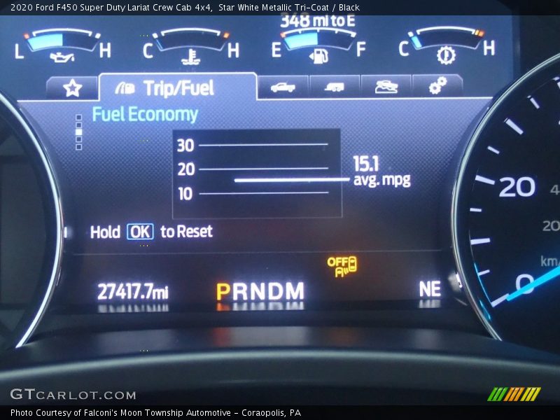 Star White Metallic Tri-Coat / Black 2020 Ford F450 Super Duty Lariat Crew Cab 4x4